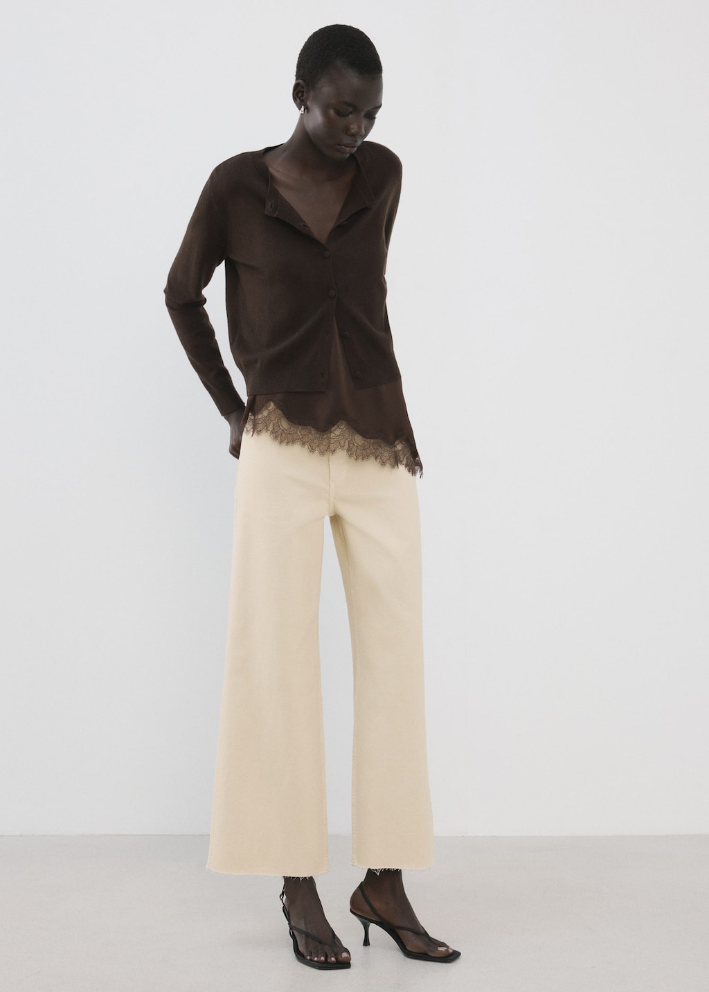 Mango Jean Style Jupe-culotte Catherin Taille Haute Vanille - Femme - 52 -  In Neutral