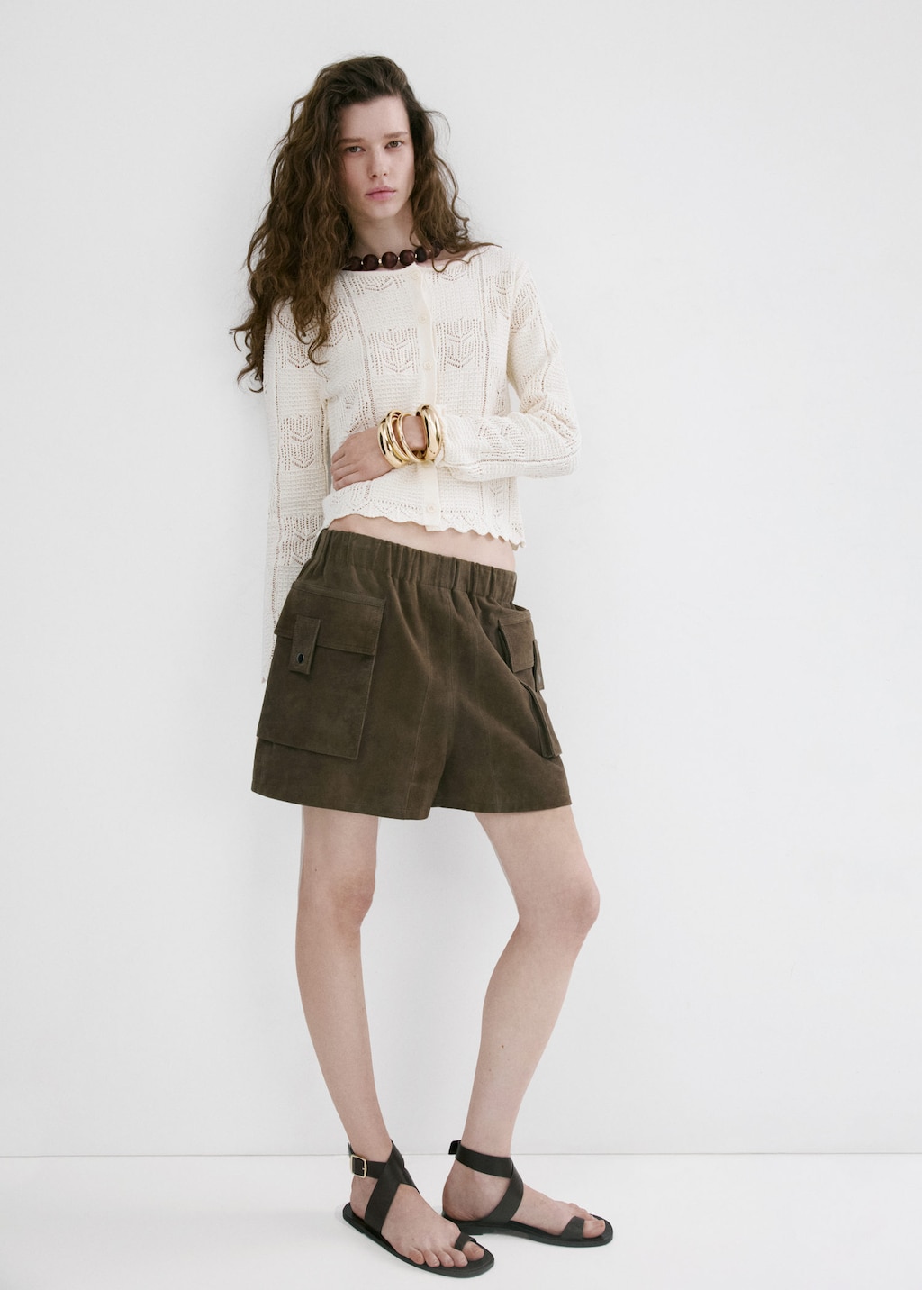 Mango Cardigan Maille Détails Ajourés Écru - Femme - 4xl -  In Neutral