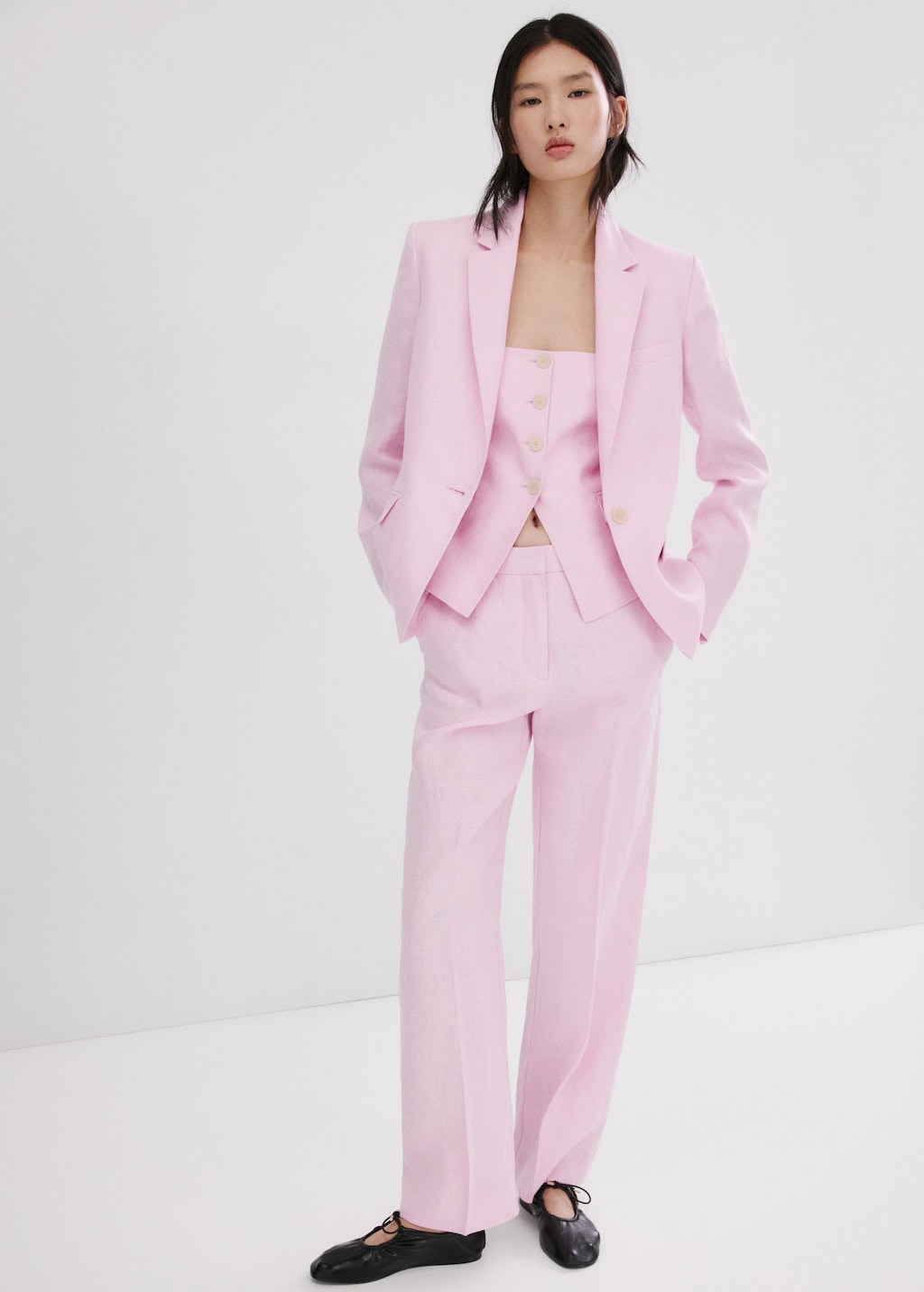 Mango Blazer Costume Lin Rose - Femme - 54 -  In Pink