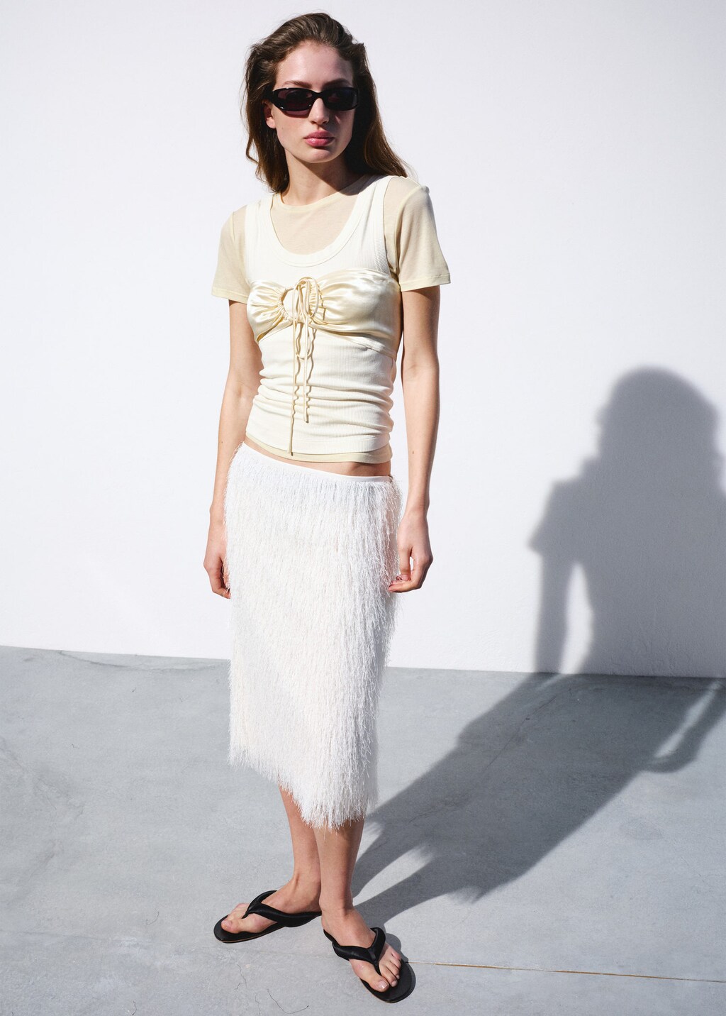 Mango T-shirt Couple Blanc Cassé - Femme - M -  In White