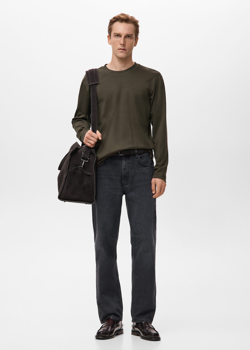 Mango Man Long Sleeve Regular Fit T-shirt Chocolate In Brown