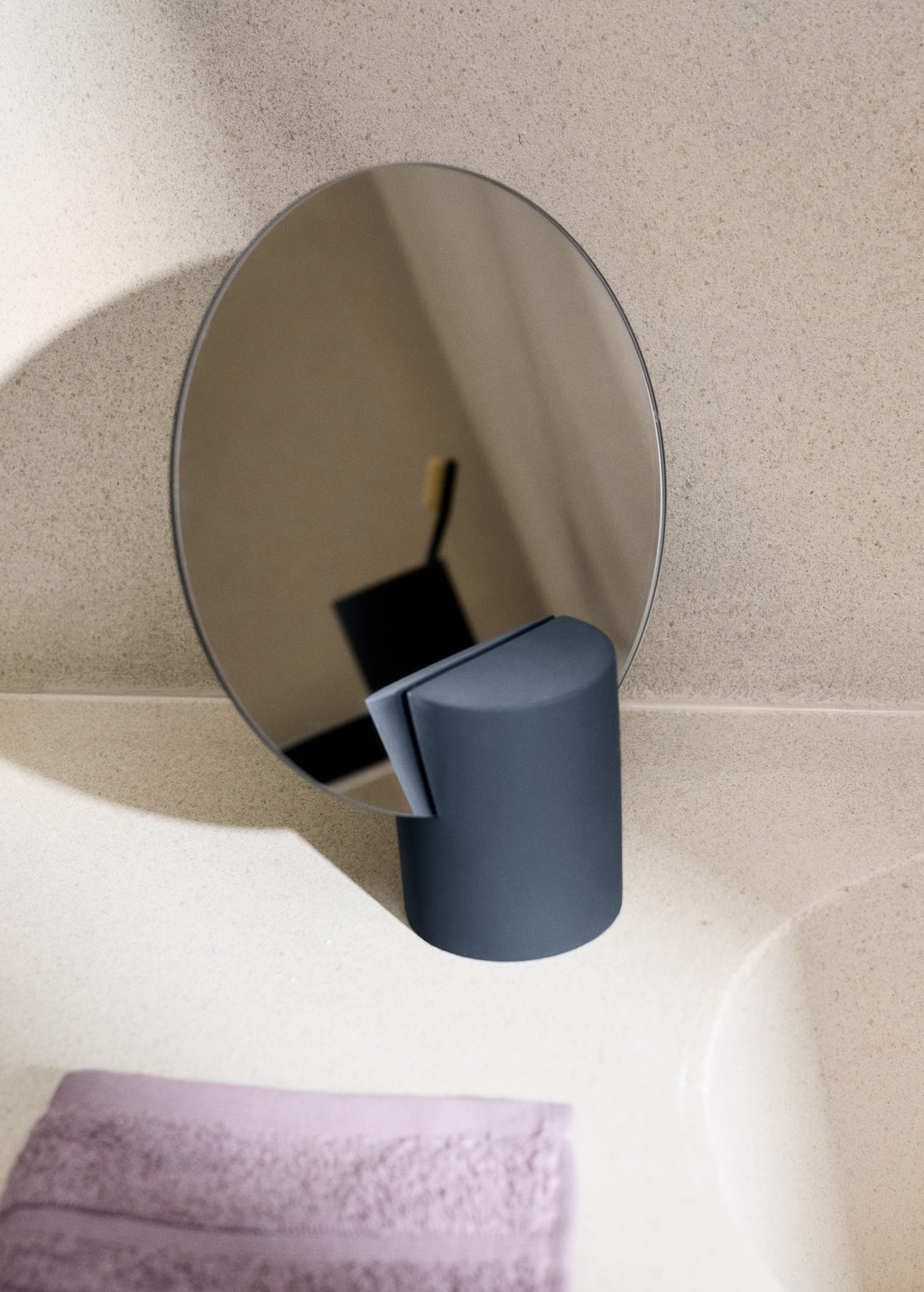 Mango Resin Vanity Mirror Charcoal In Gray