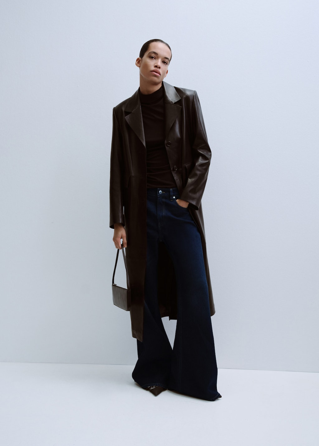 Mango Mid-rise Flared Jeans Dark Vintage Blue