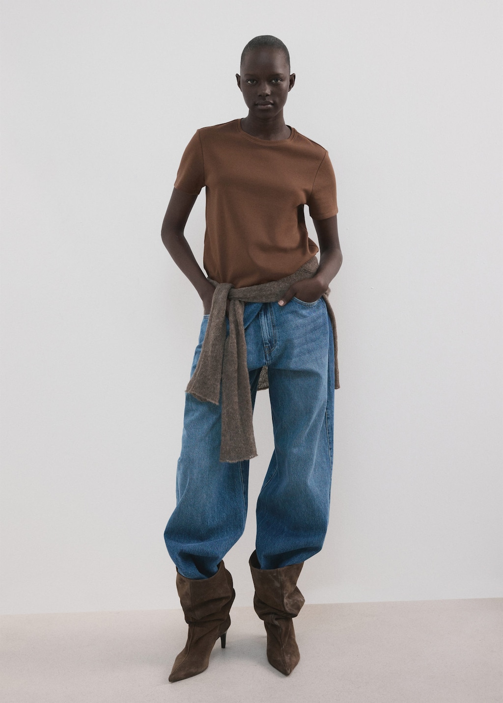 Mango T-shirt Coton Manches Courtes Marron - Femme - 4xl -  In Brown