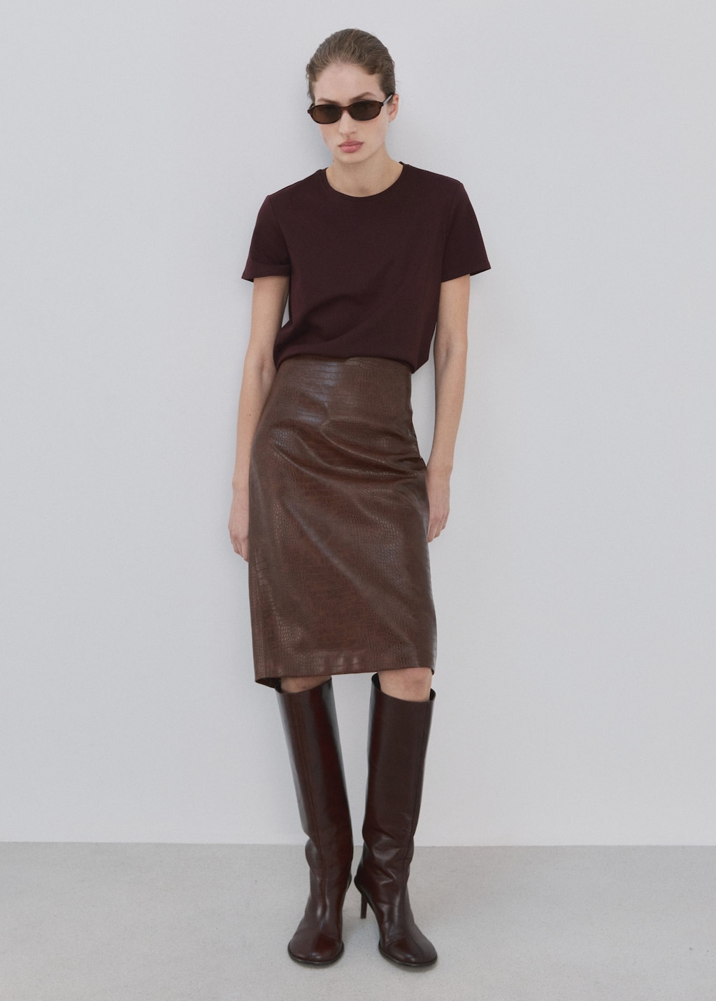 Mango T-shirt Coton Manches Courtes Bordeaux - Femme - 4xl -  In Multi