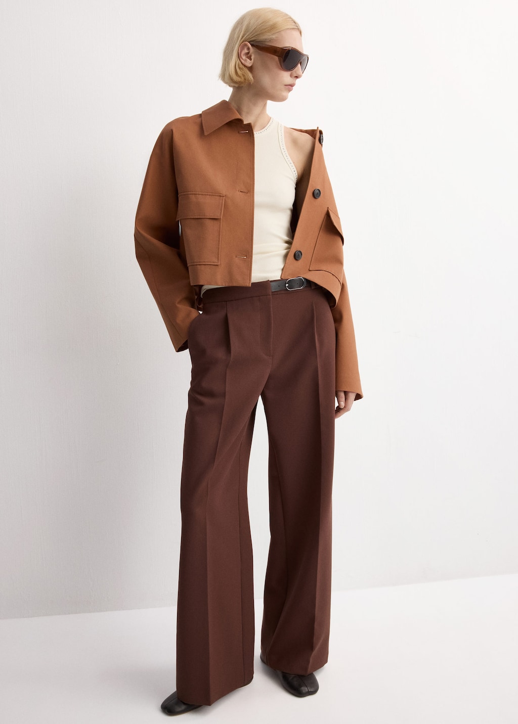 Mango Haut À Garnitures Cloutées Blanc Cassé - Femme - L -  In Brown