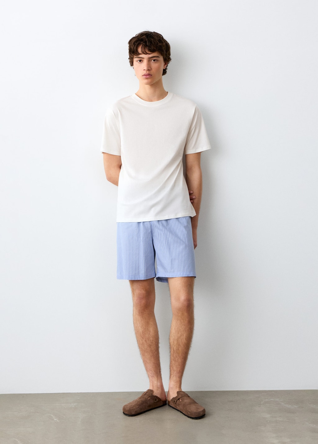 Striped cotton short pyjamas blue – Teenage boy – S – MANGO TEEN