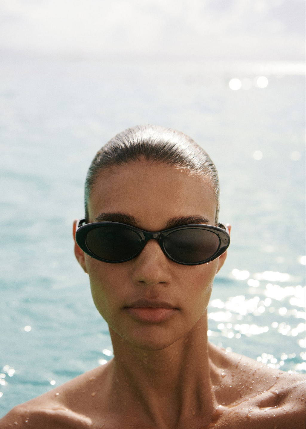 Mango Lunettes De Soleil Monture Plastique Noir - Femme - Taille Unique -  In Black