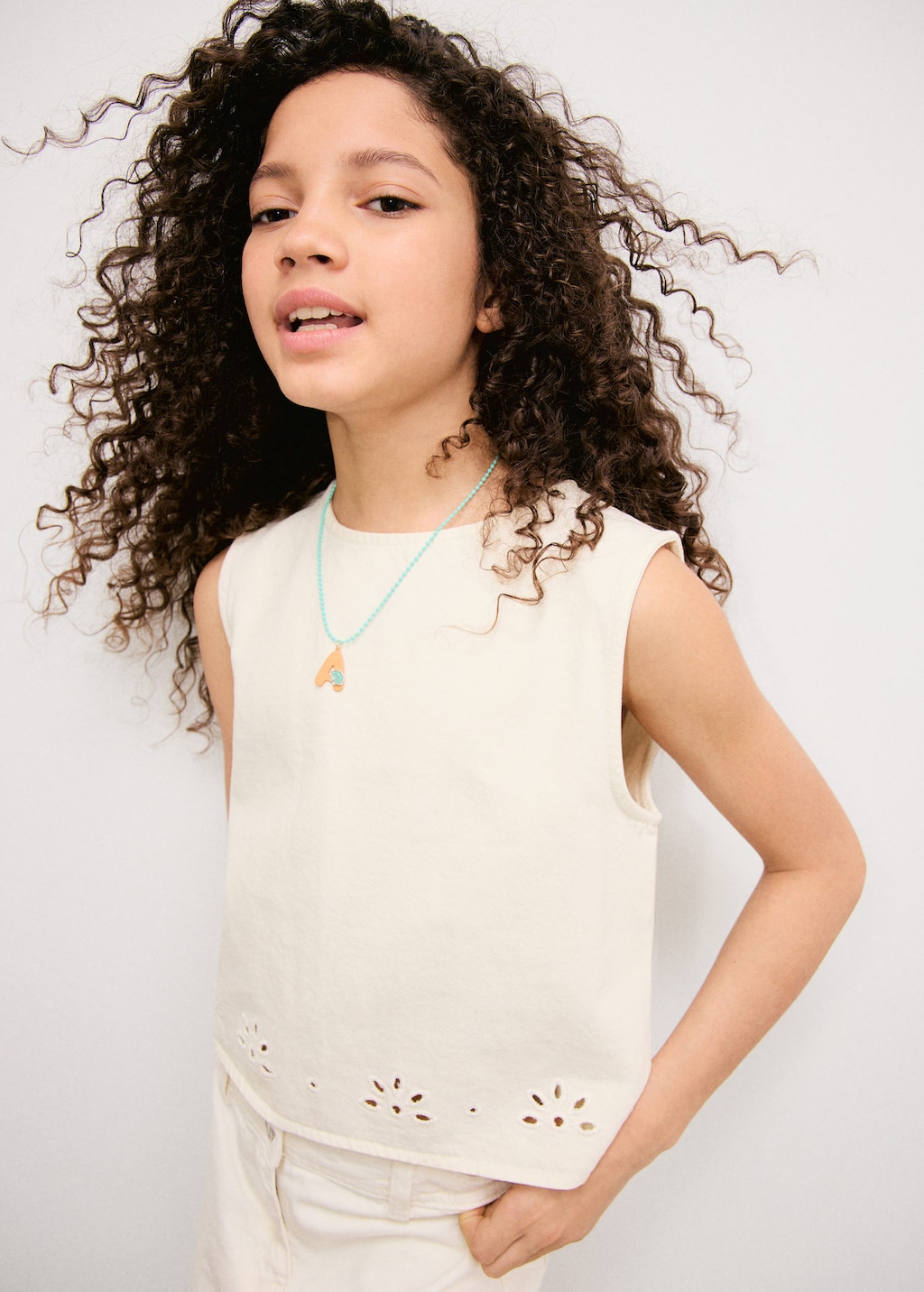 Mango Blouse Coton Broderies Écru - Enfants - 13-14 Ans - Kids In Sand