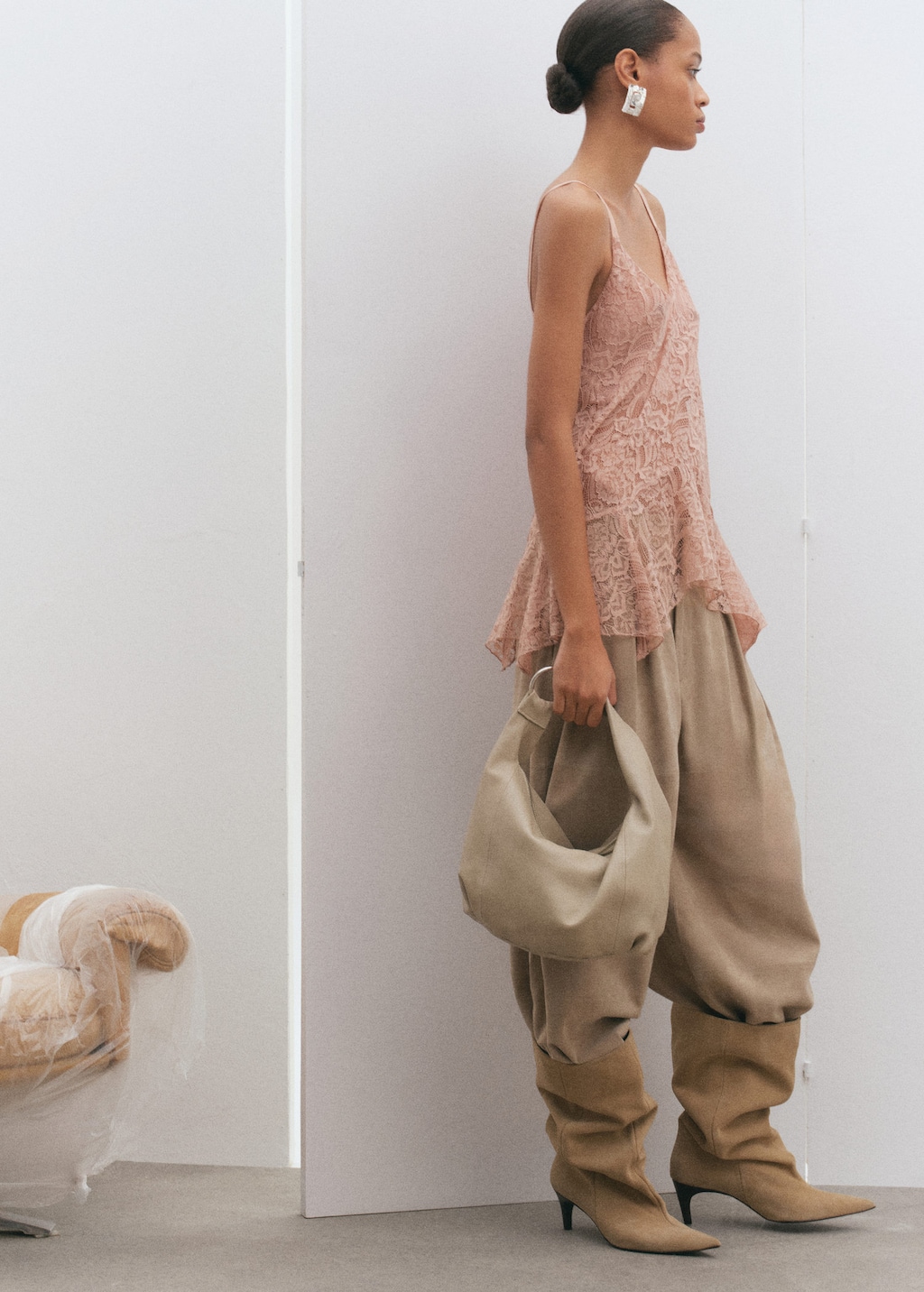 Mango Sac Cuir Porté Épaule Boucle Écru - Femme - Taille Unique -  In Sand