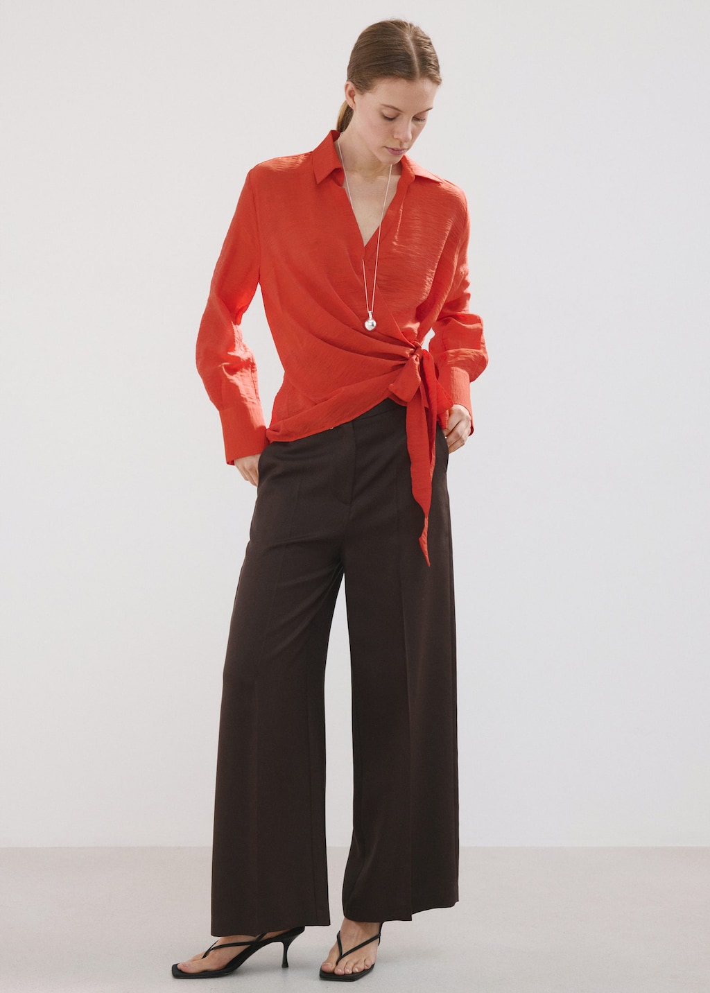 Mango Chemise Détail Naud Rouge - Femme - M -  In Red