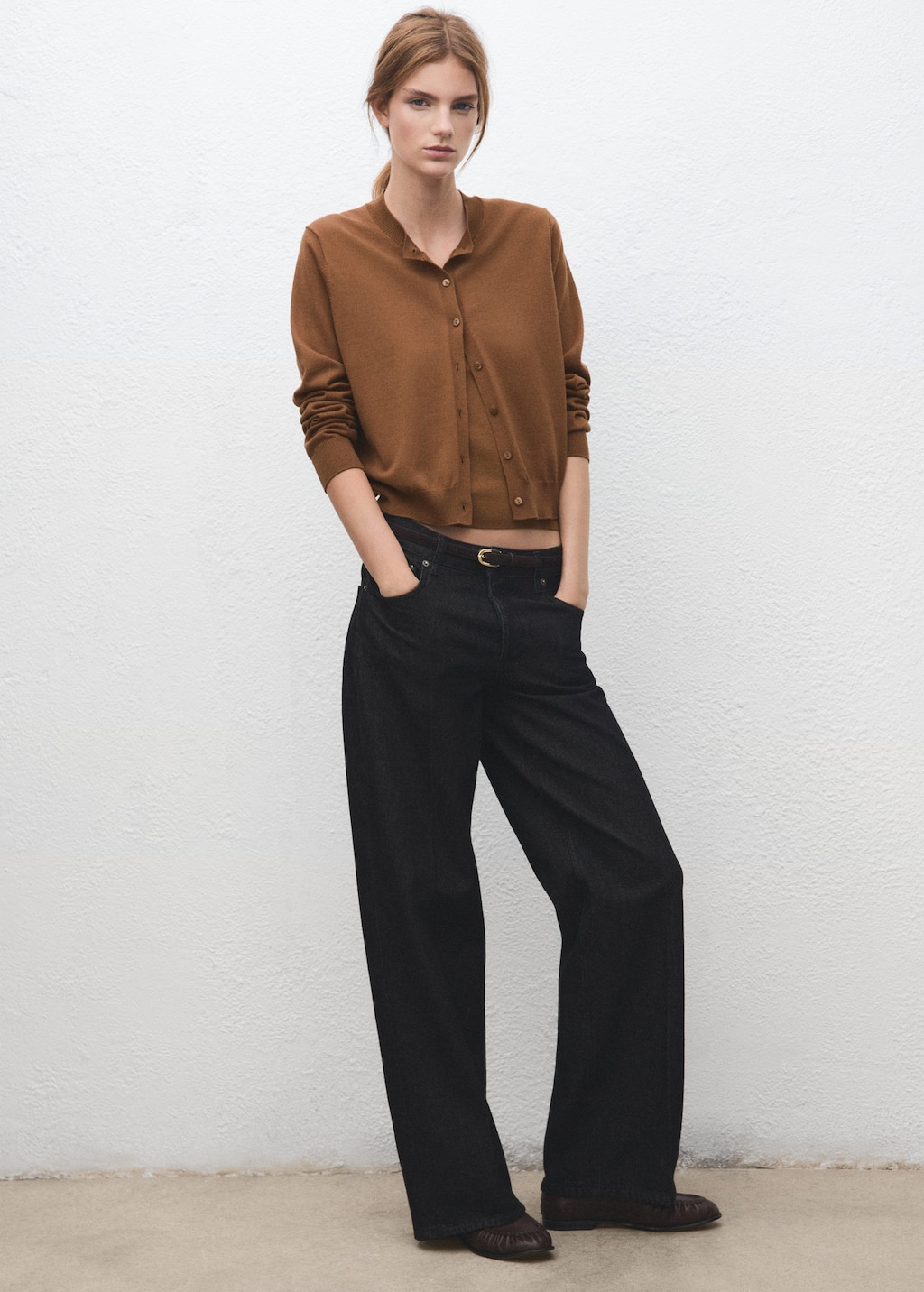 Mango Chunky-knit Wool-blend Cardigan Tobacco Brown