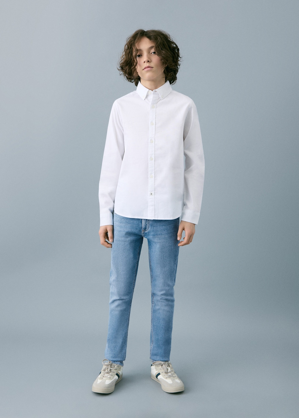 Mango Kids' Mid-rise Slim-fit Jeans In Blue