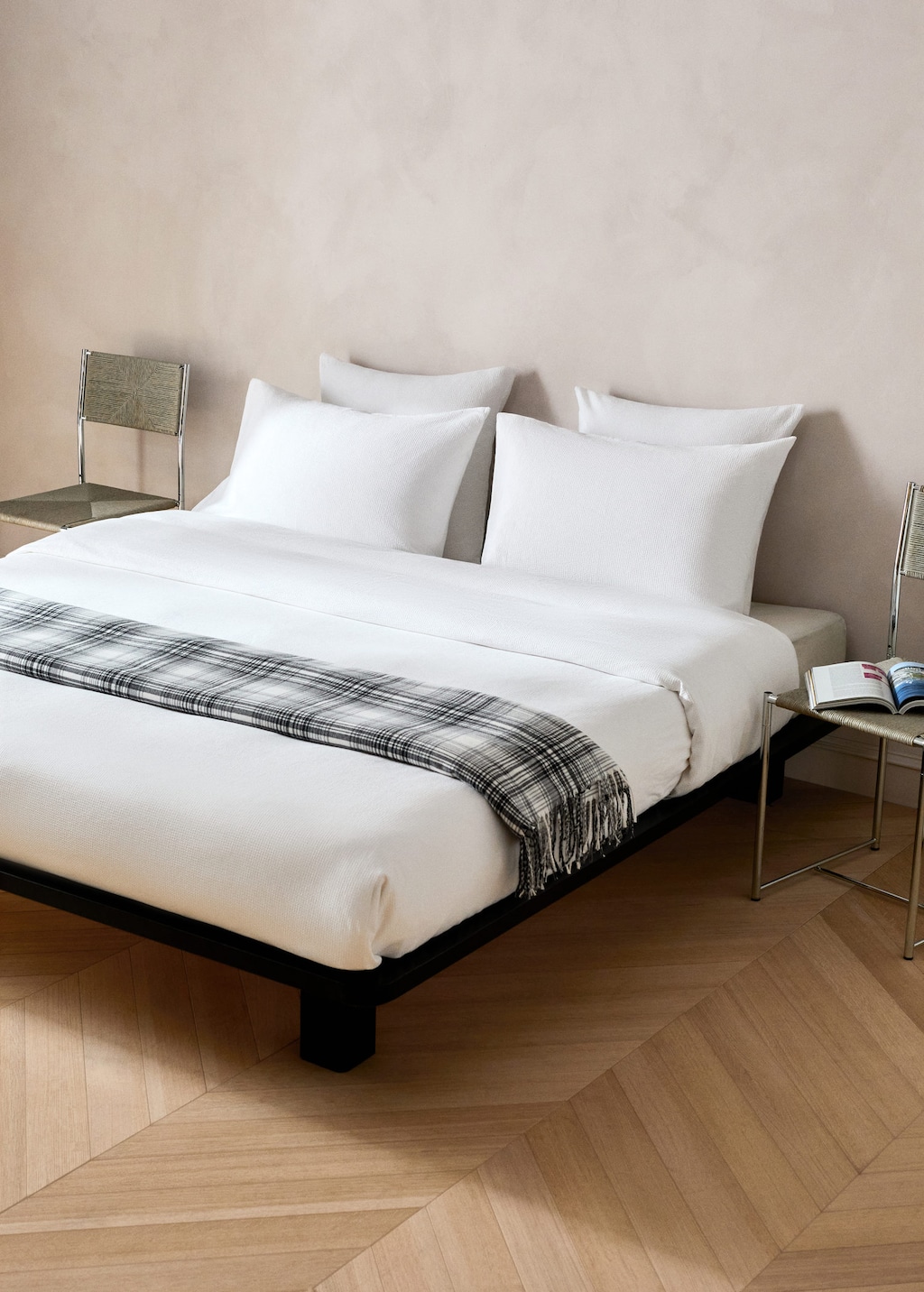 Mango Cotton Garment-dyed Mini-waffle Duvet Cover For 135/140 Cm Bed Off White