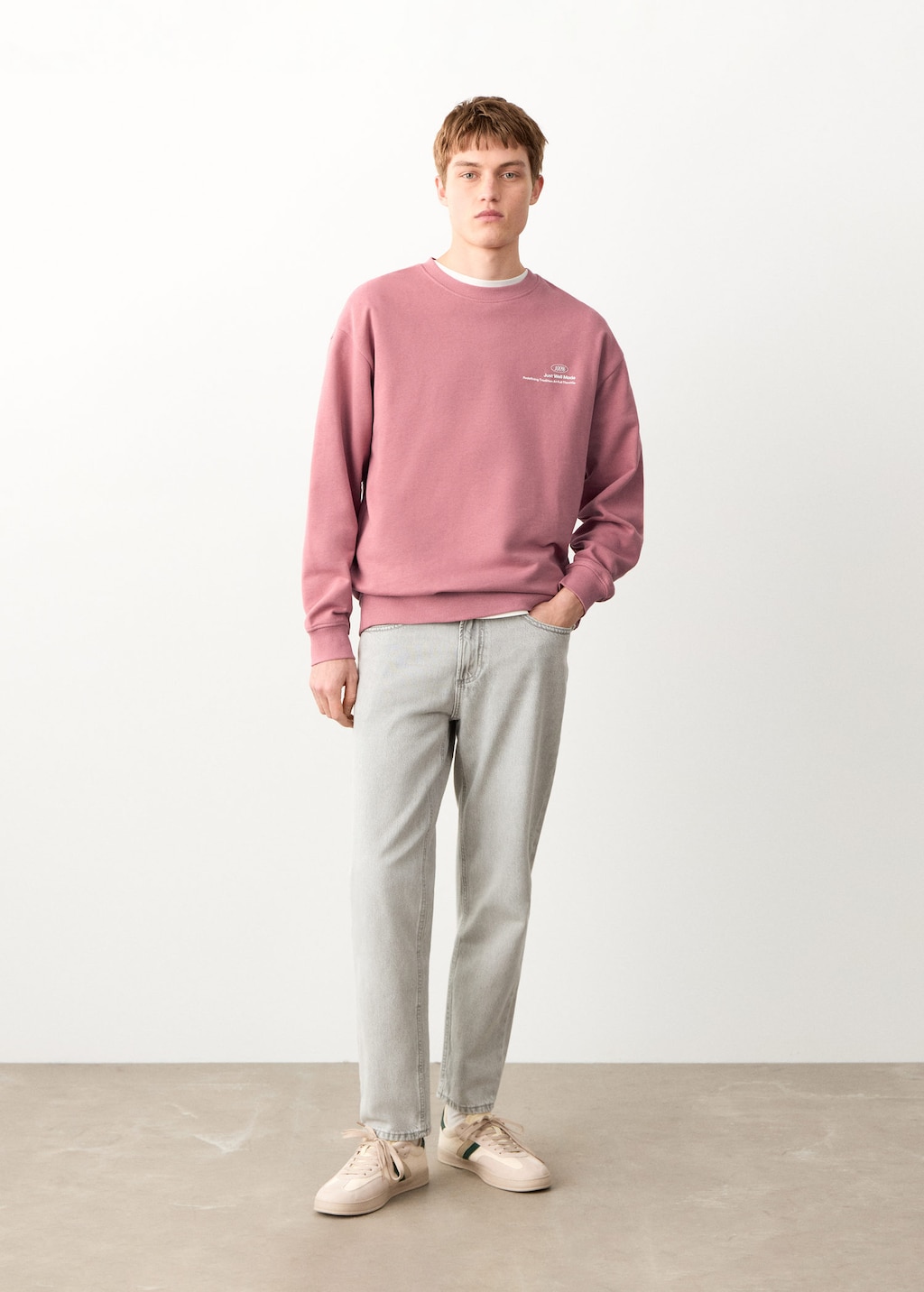 Mango Cotton Sweatshirt Pink