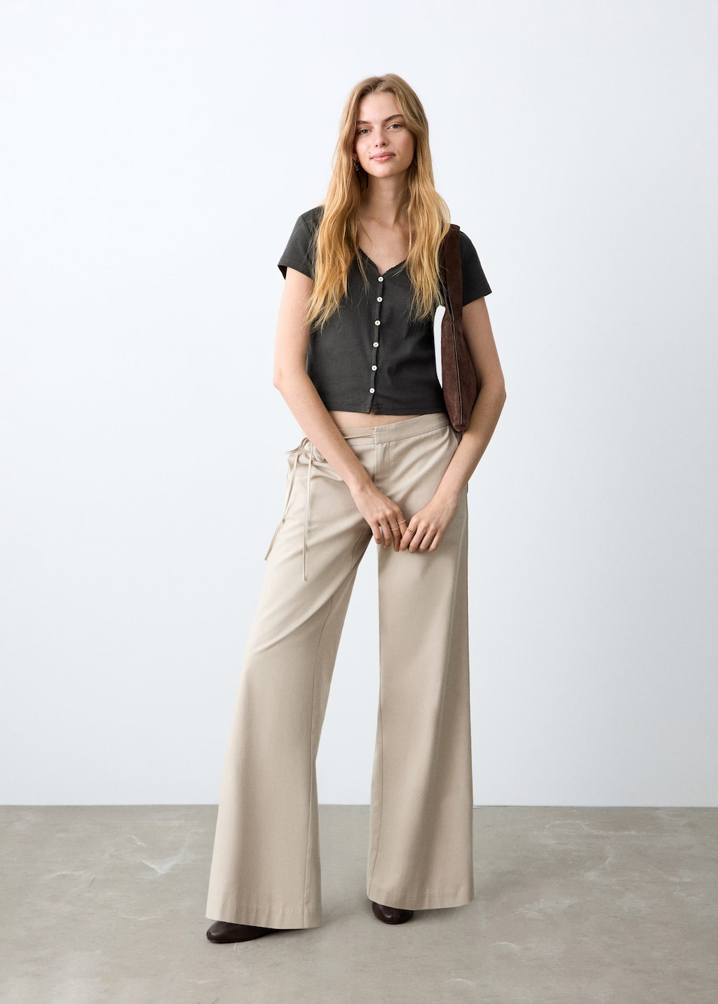 Mango Teen T-shirt Blondi Charcoal In Brown