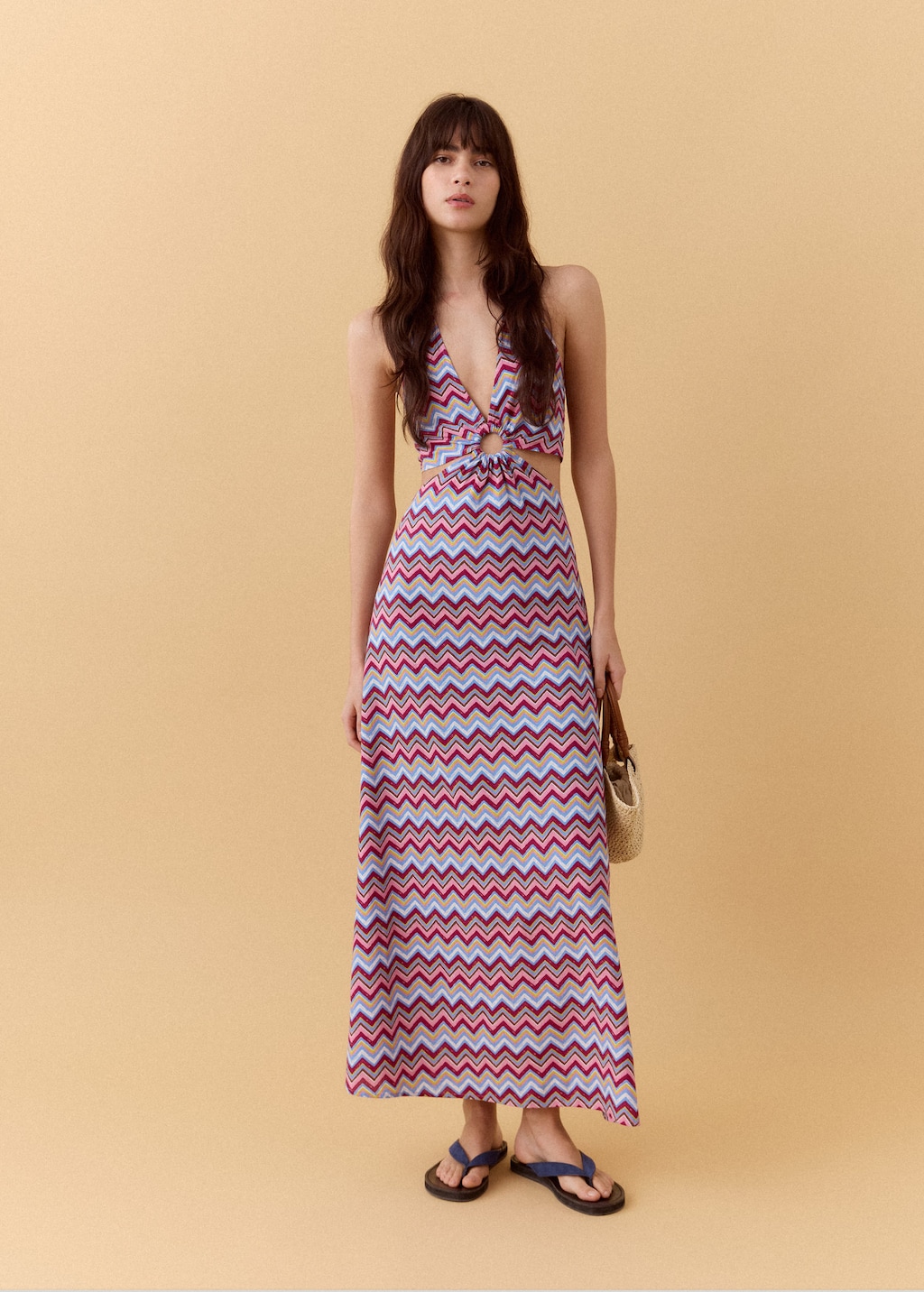 Mango Robe Imprimée Cut-out Bleu Ciel - Fille - L -  Teen In Multi