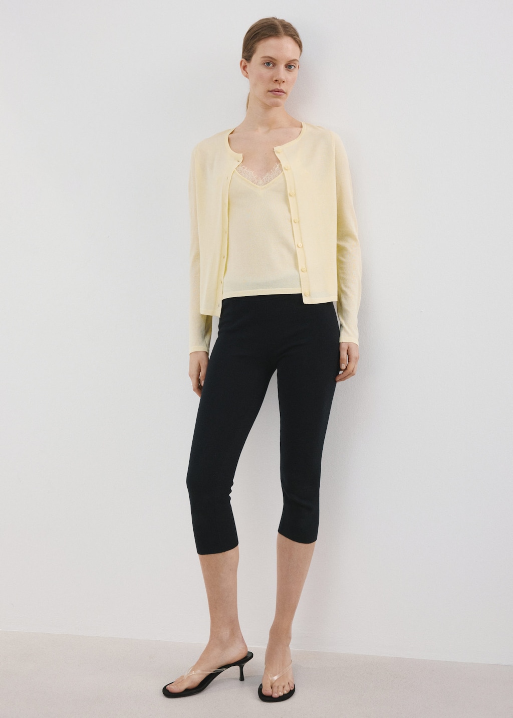 Mango Cardigan Maille Boutons Jaune Pastel - Femme - Xl -  In Neutral