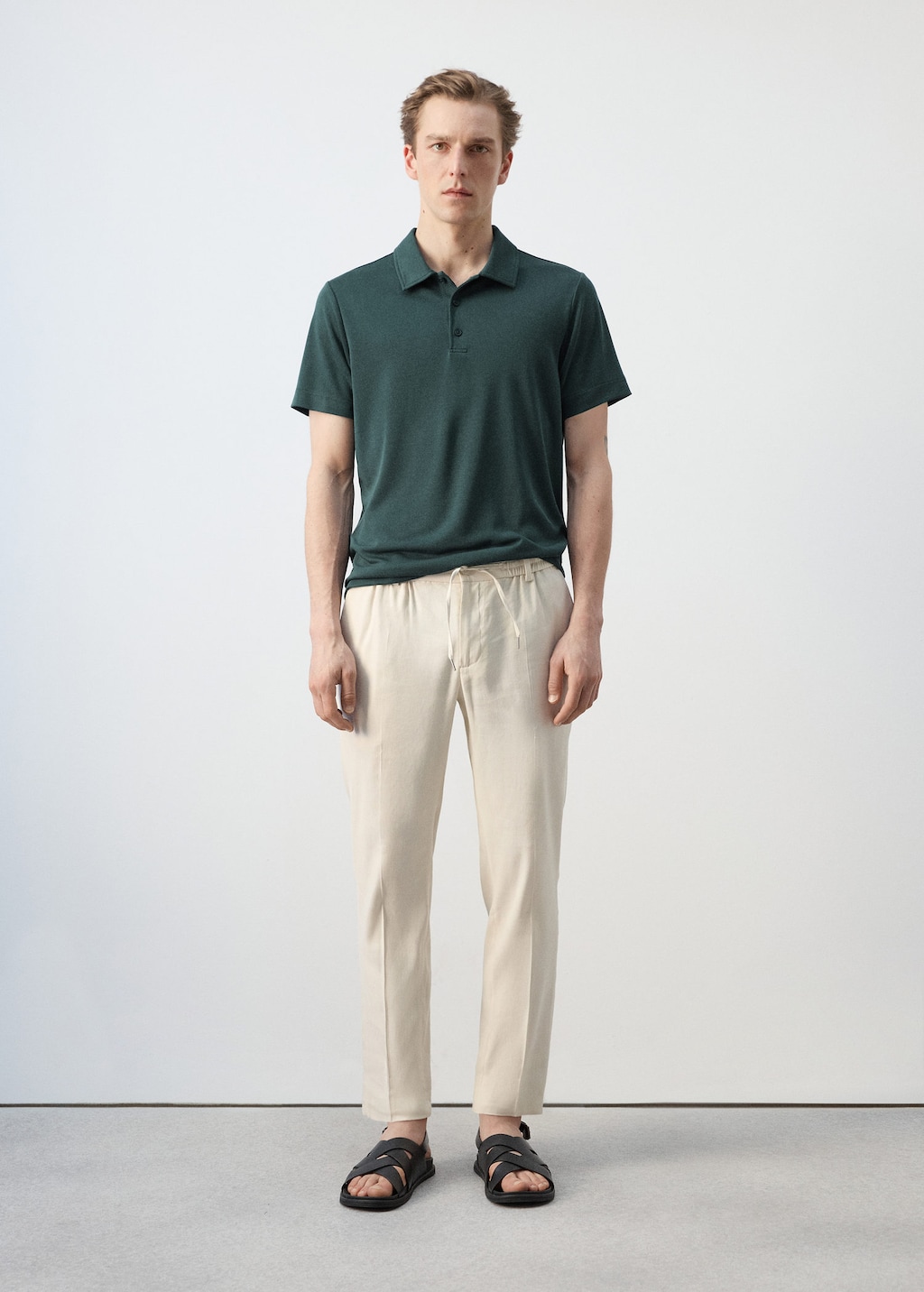 Mango Polo Maille Fine Vert Foncé - Homme - Xxl -  Man In Green