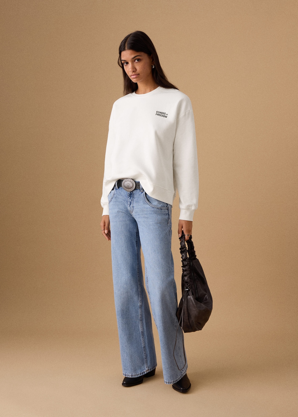 Mango Teen Printed Cotton Sweatshirt Off White