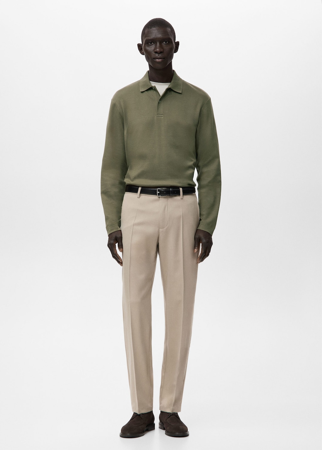 Mango Man Regular-fit Knitted Polo Sweater Medium Brown