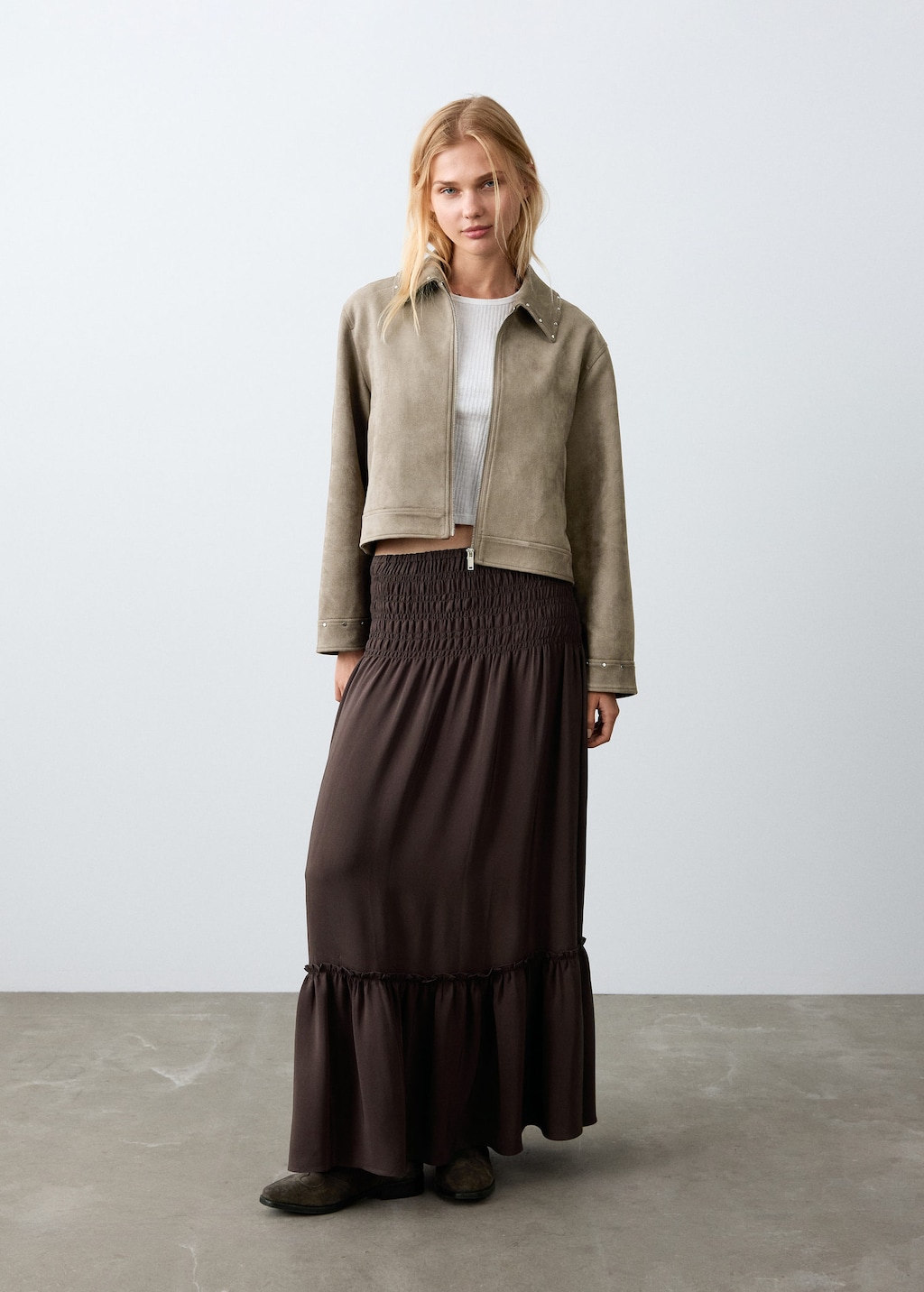 Mango Teen Skirt Lola Brown