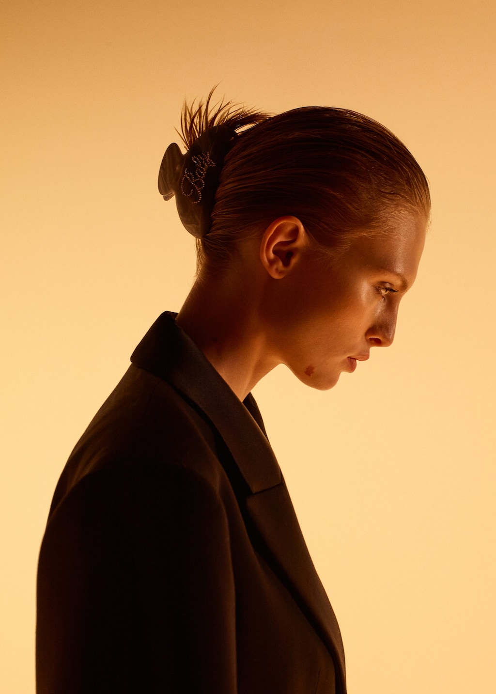 Mango Pince À Cheveux Effet Nacré À Strass Gris - Femme - Taille Unique -  In Gray