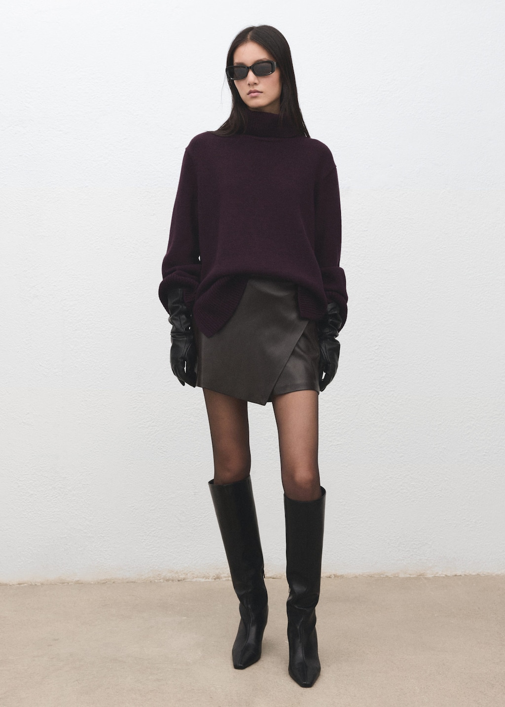 Mango Faux-leather Culottes Chocolate In Brown