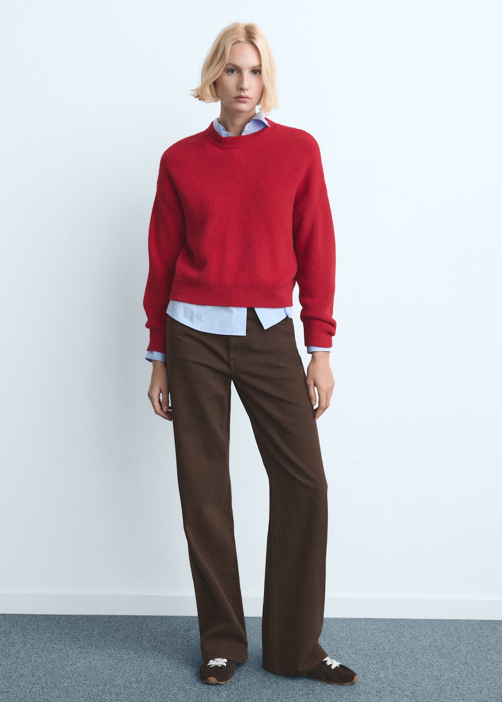 Mango Danila High-waisted Wide-leg Jeans Chocolate In Brown