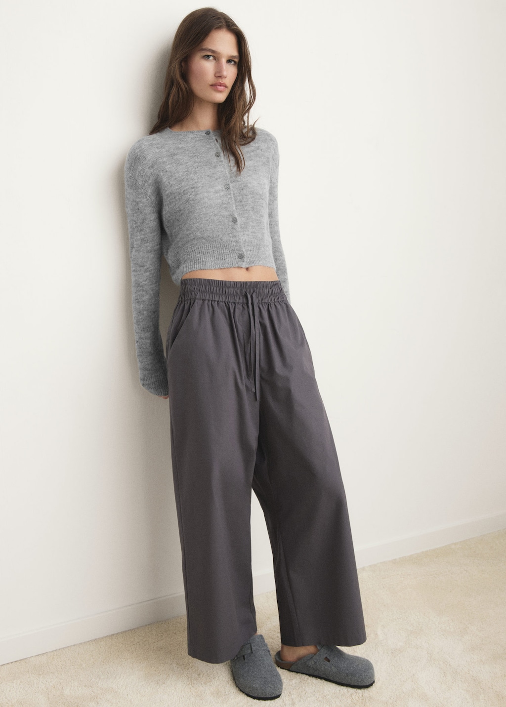 Mango Short Wool Cardigan In Animal Print