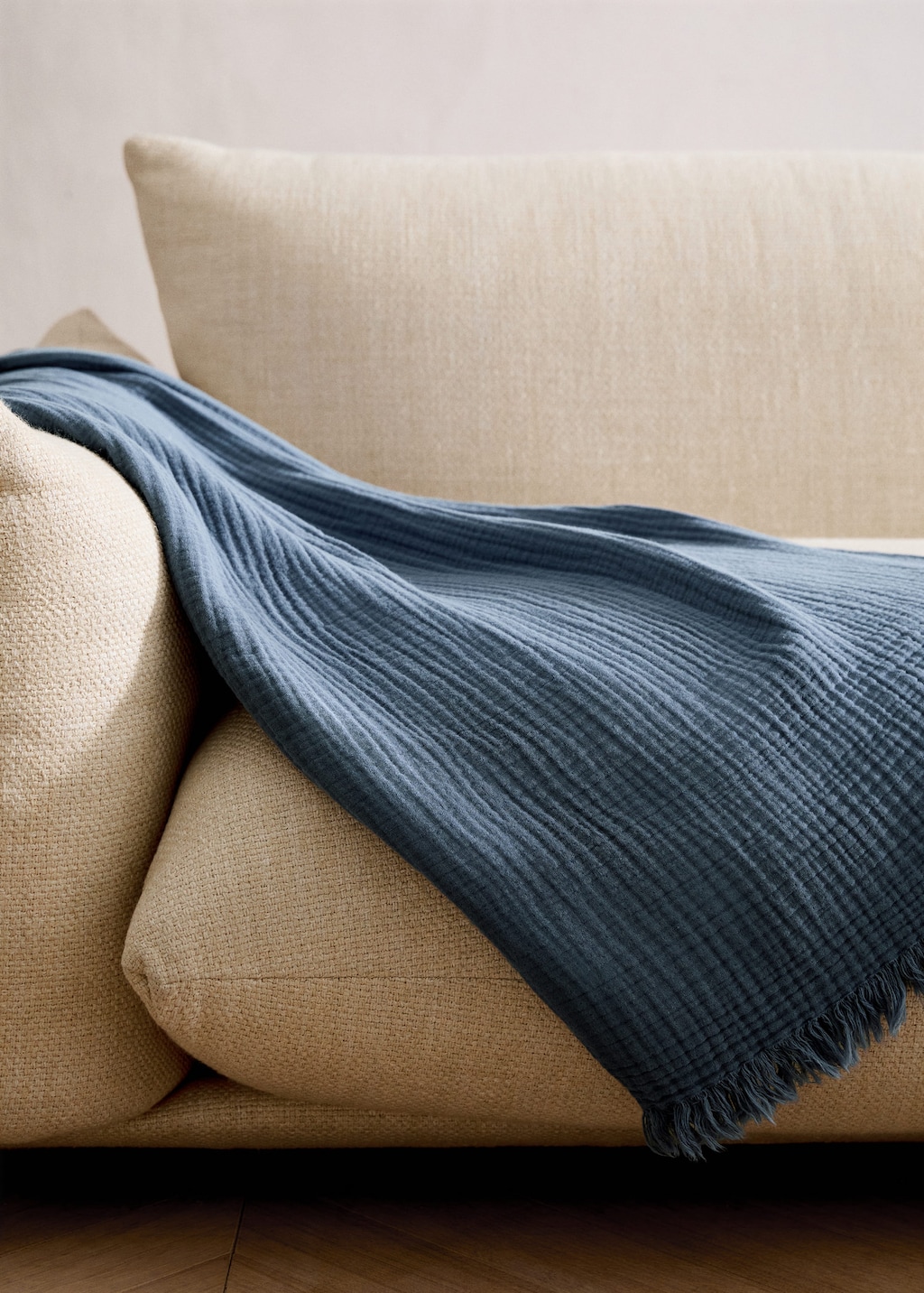 Mango Cotton Gauze Blanket Indigo Blue