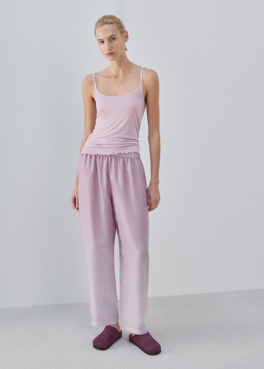 Mango T-shirt Micromodal Bretelles Lilas - Femme - L -  In Multi