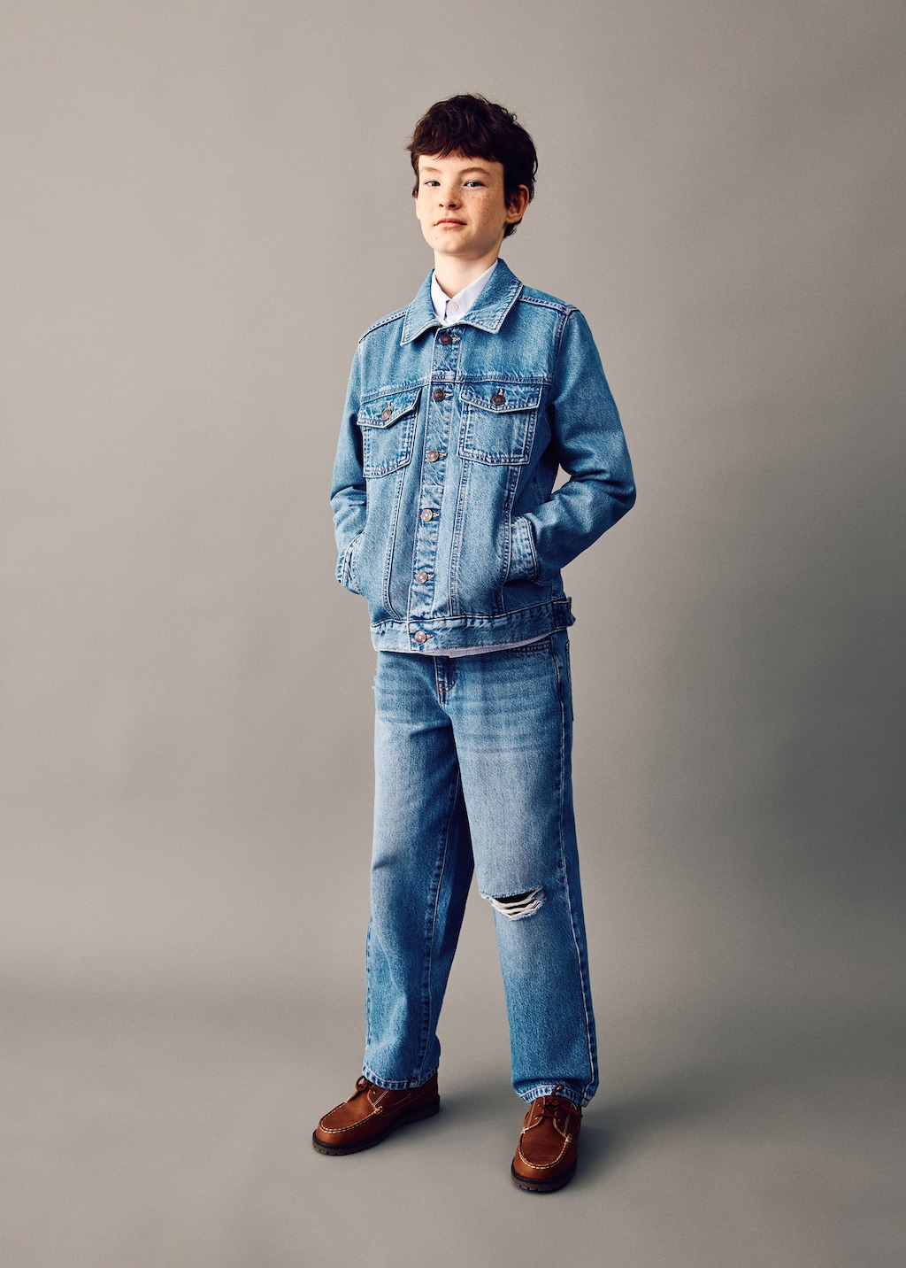 Mango Kids' Denim Jacket Medium Blue