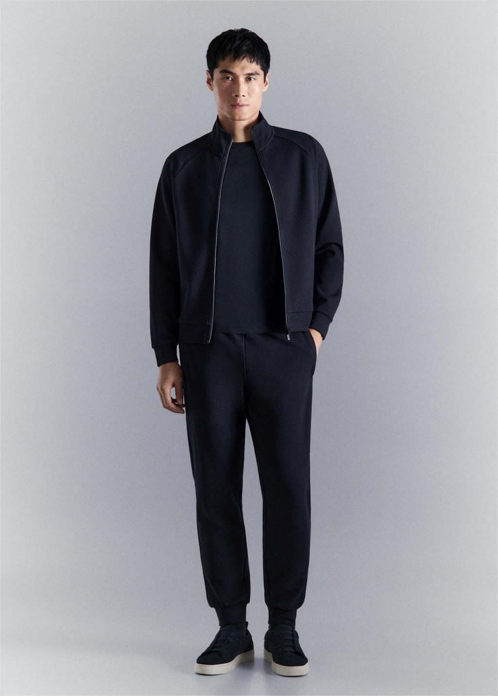 Mango Comfort Stretch Jogger Pants Navy In Blue