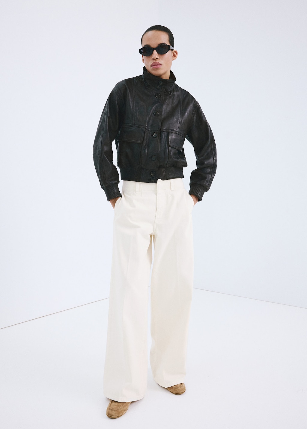 Mango Trousers Alma Off White In Multi