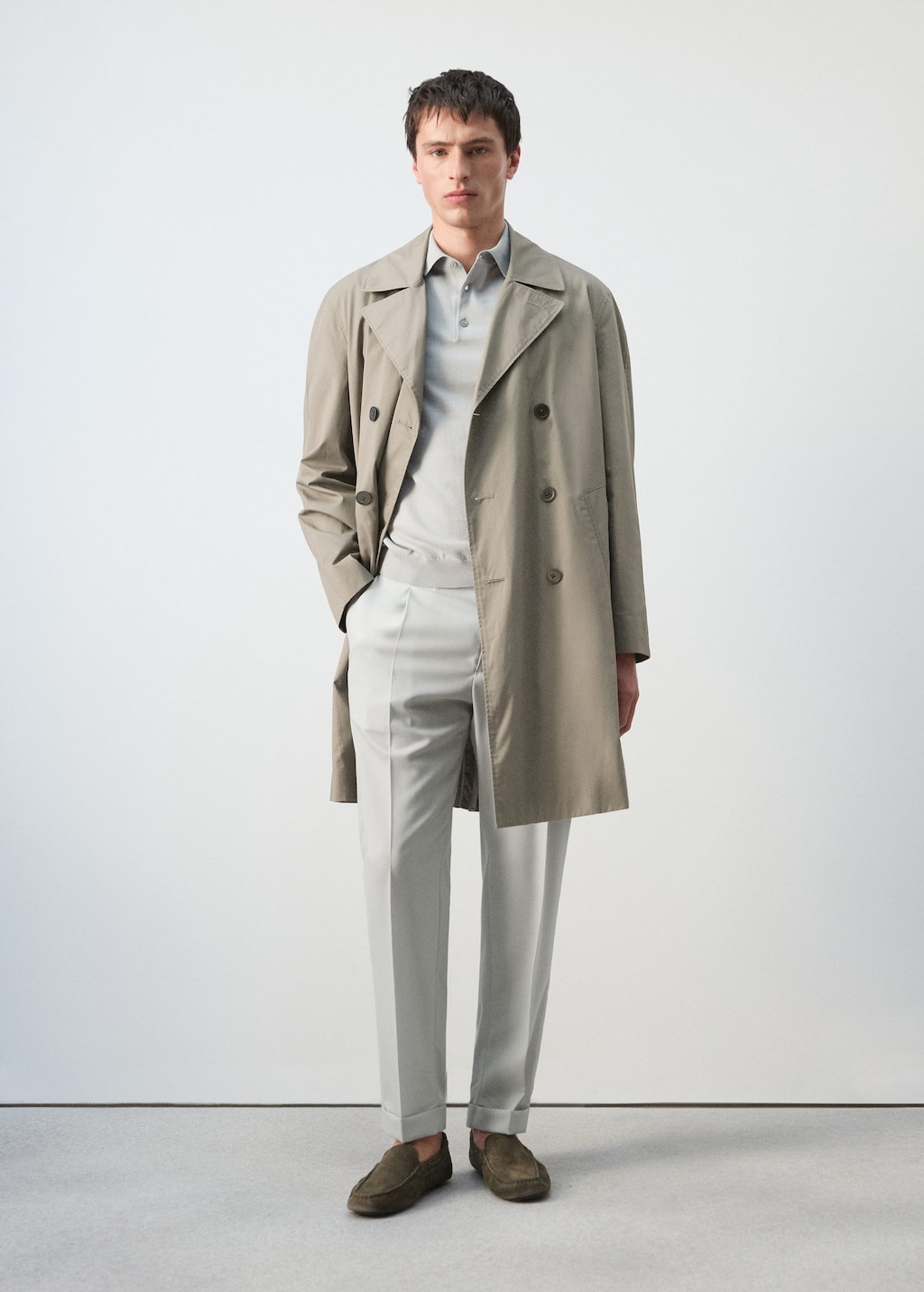 Mango Regular-fit 100% Cotton Trench Coat In Medium Brown