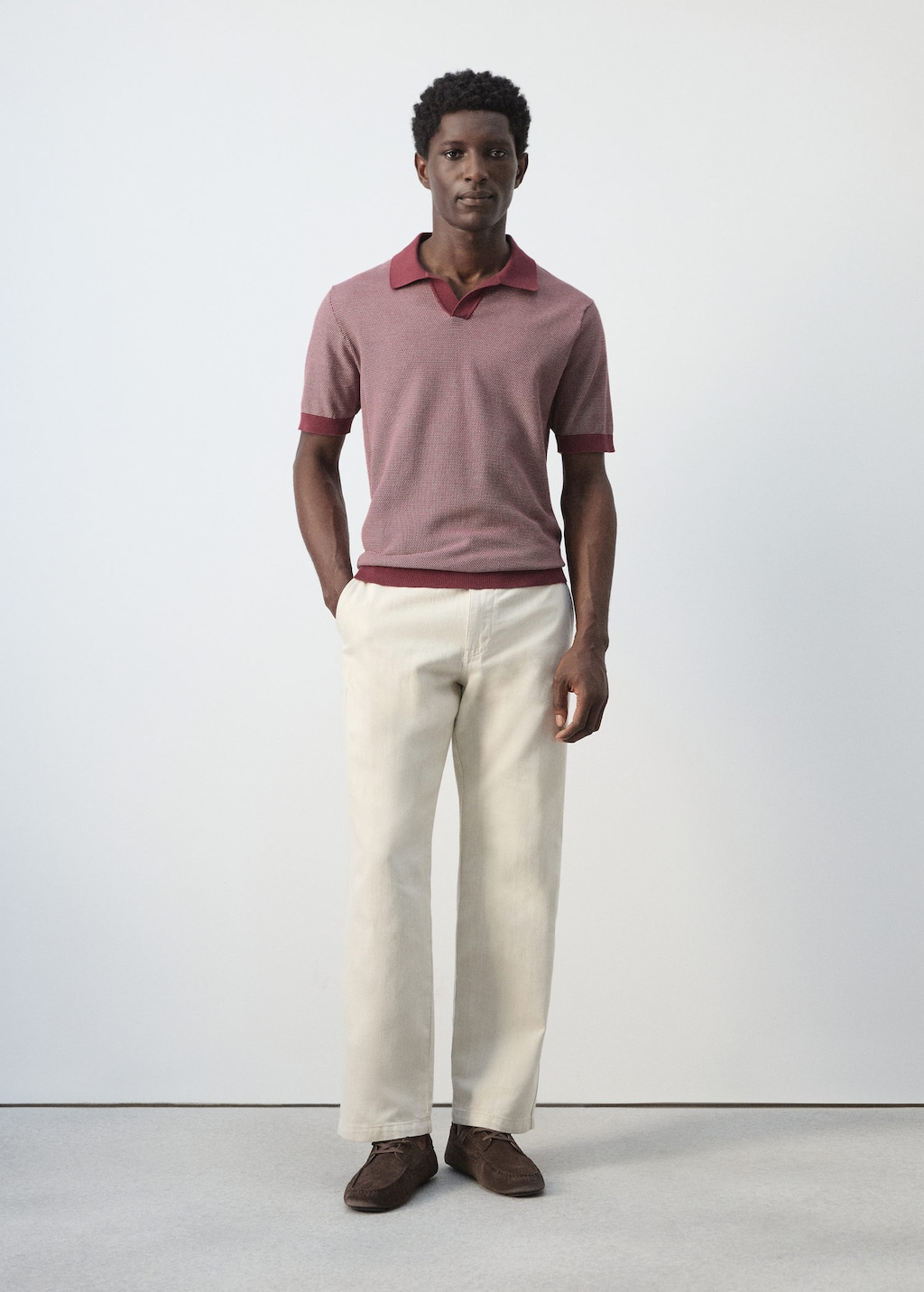 Mango Polo 100 % Coton En Maille Combinée Prune - Homme - L -  Man In Purple