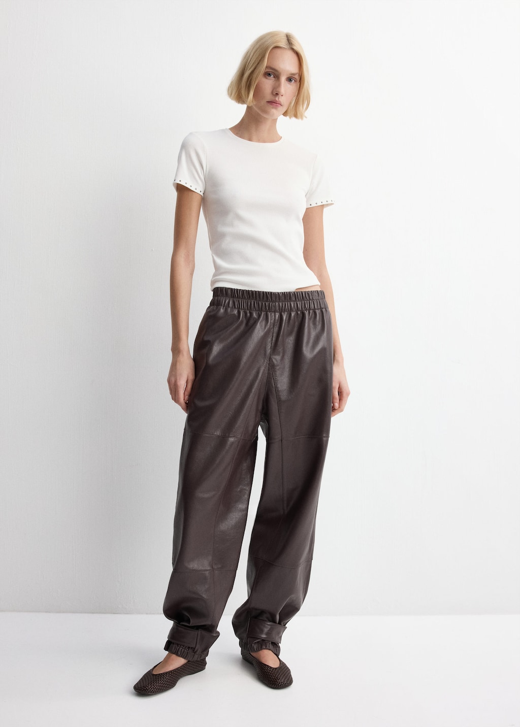 Mango T-shirt Manches Courtes À Clous Blanc - Femme - L -  In White