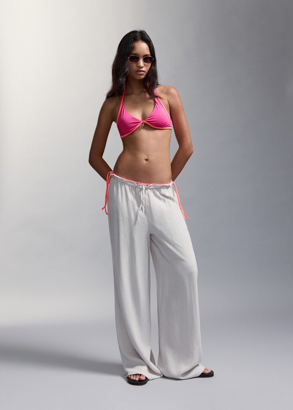 Mango Bikini Bicolore Tanga Fuchsia - Fille - L - Teen In Pink