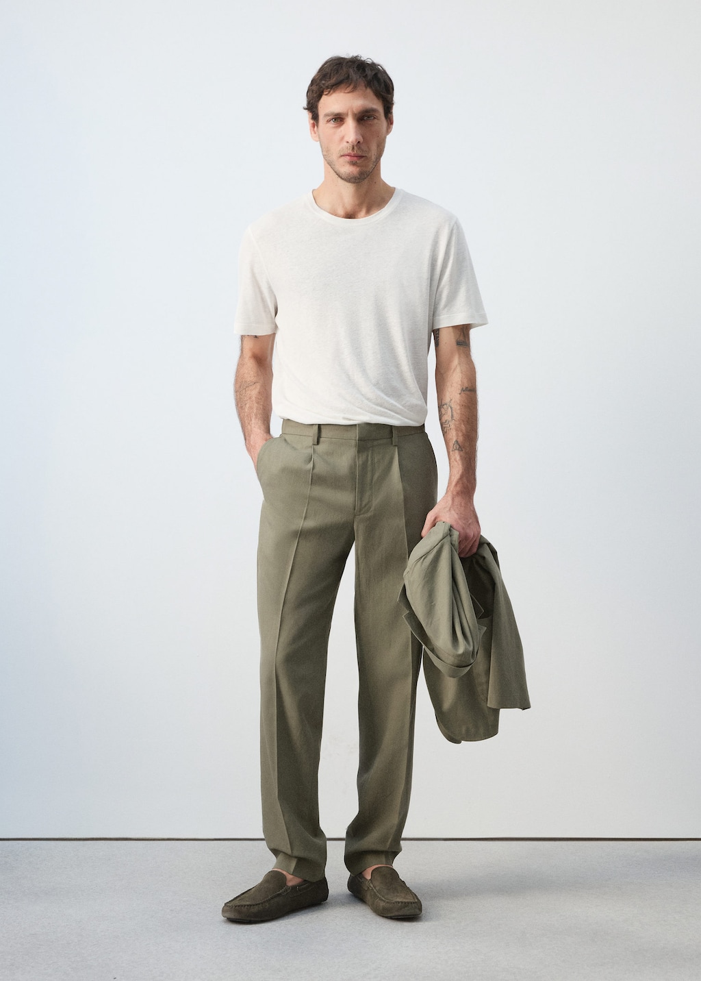Mango T-shirt Lin Slim-fit Blanc - Homme - Xxl -  Man In White