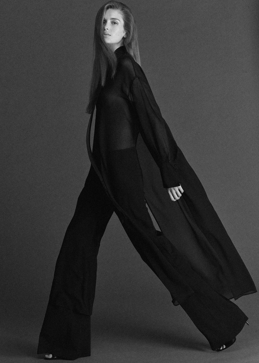 Mango Long Silk Shirt With Foulard Black