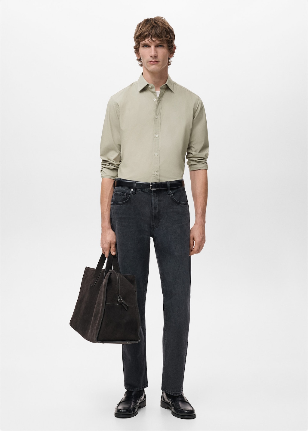 Mango Man Chemise 100 % Coton Regular-fit Sable - Homme - L -  In Brown