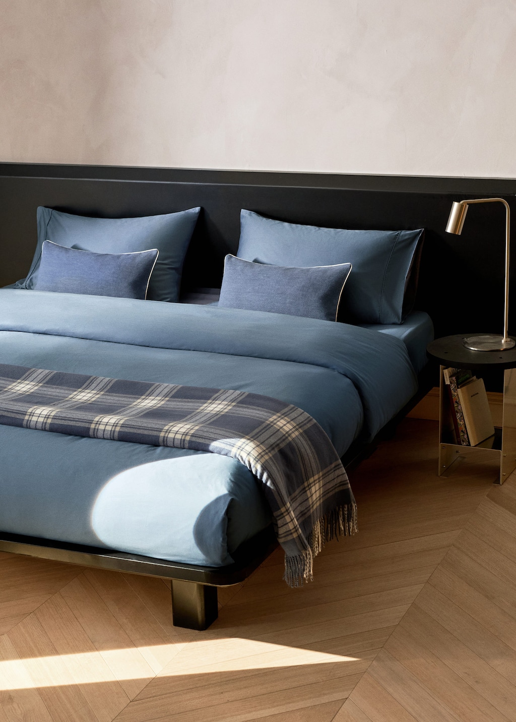 Mango Home 600-thread Satin Cotton Duvet Cover For 200 Cm Bed Blue