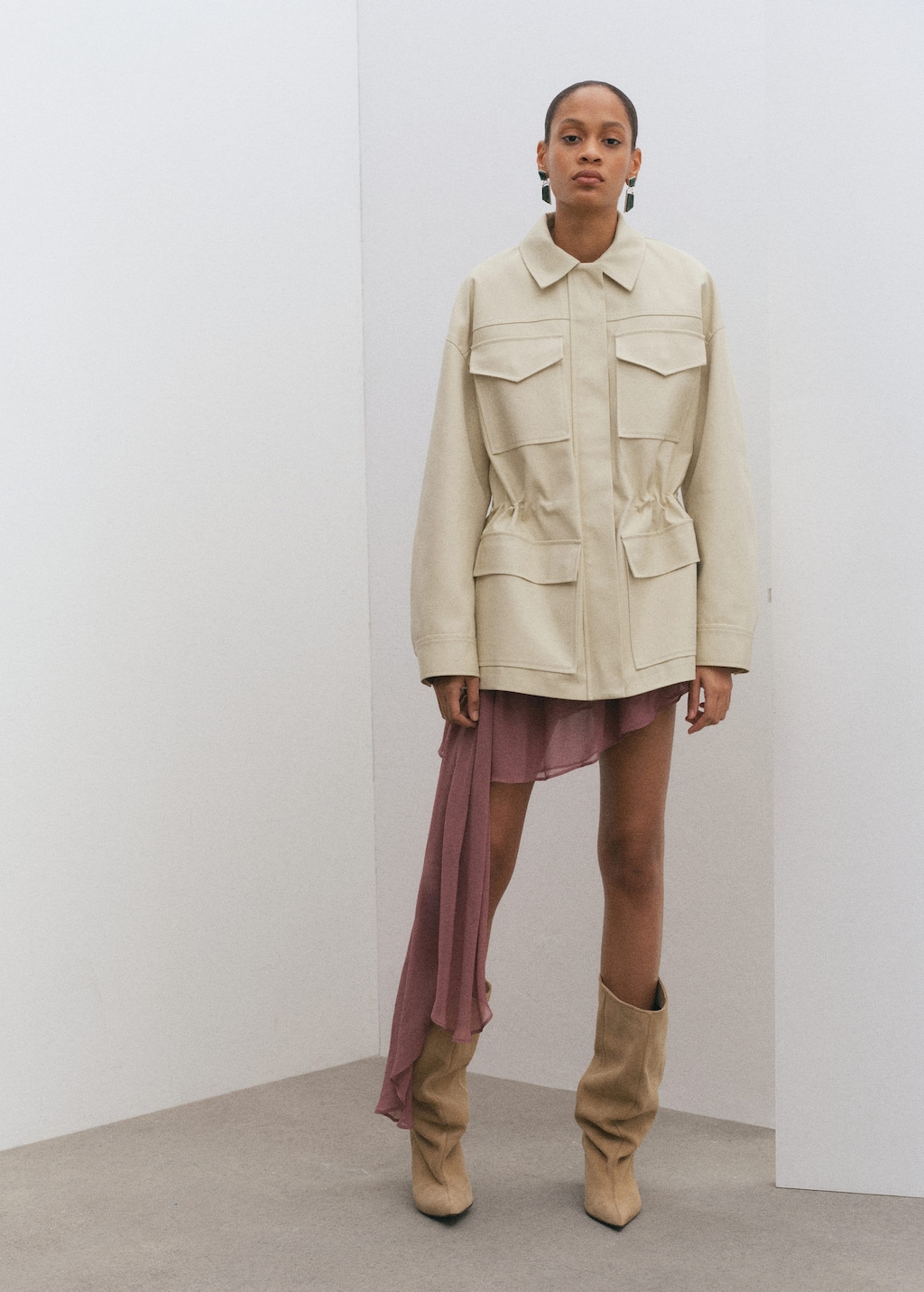 Mango Parka Oversize À Poches Écru - Femme - Xl -  In White