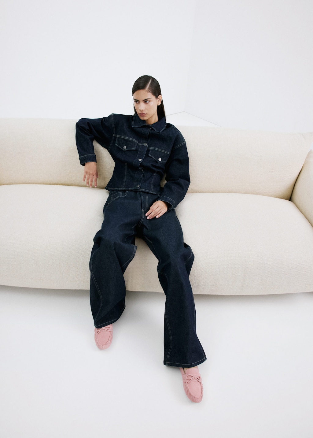 Mango Mocassins Croûte De Cuir À Fronces Rose - Femme - 40 -  In Pink