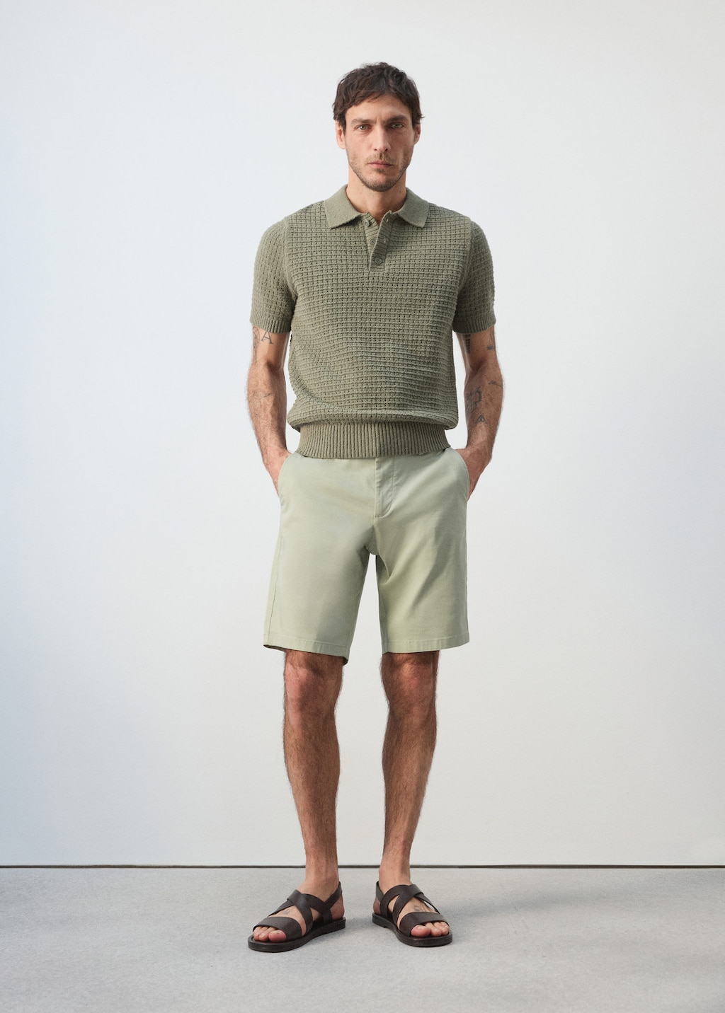 Mango Bermuda Slim-fit Chino Coton Vert Menthe - Homme - 48 -  Man In Green