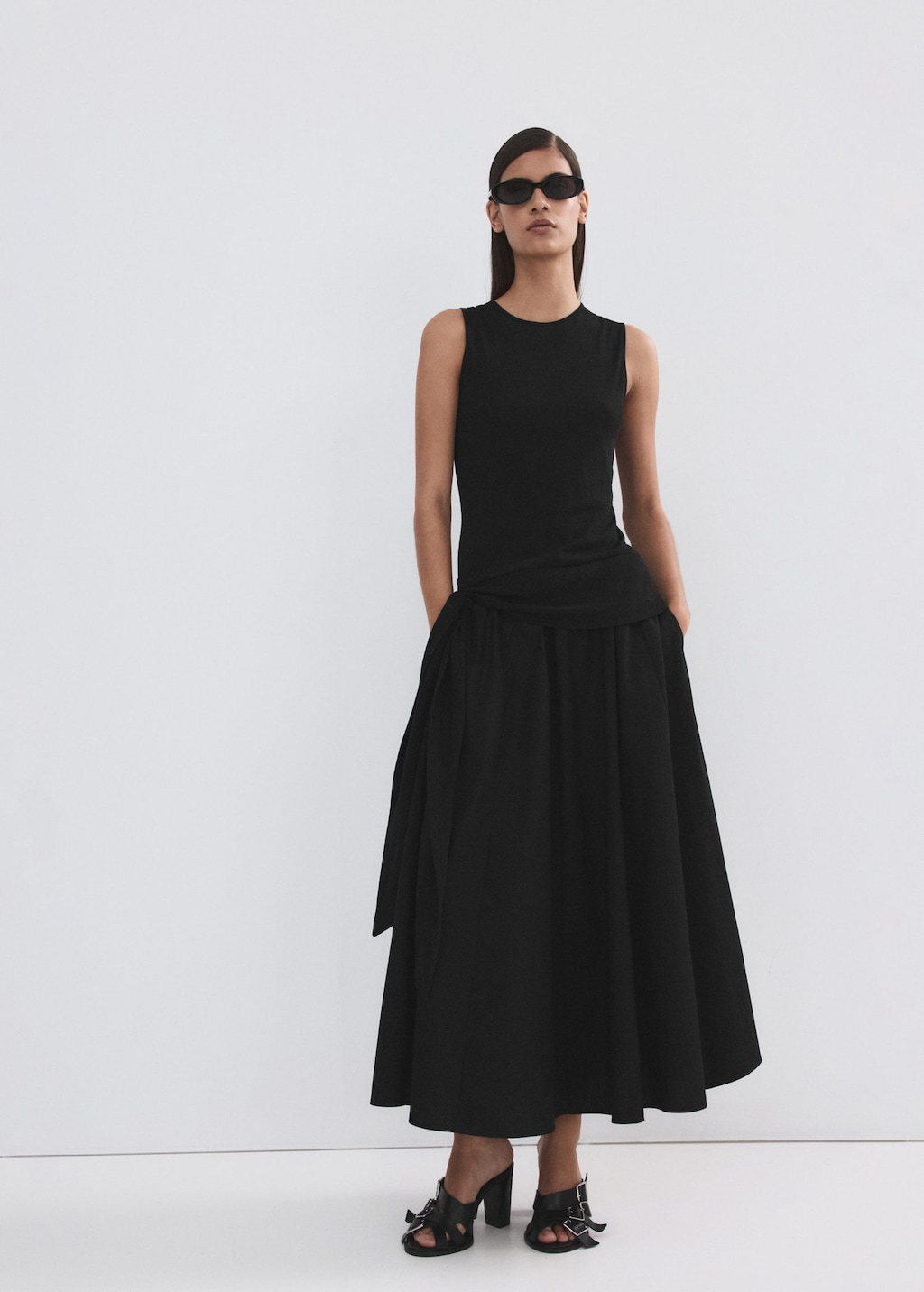 Mango Jupe Coton Évasée Noir - Femme - 4xl -  In Black