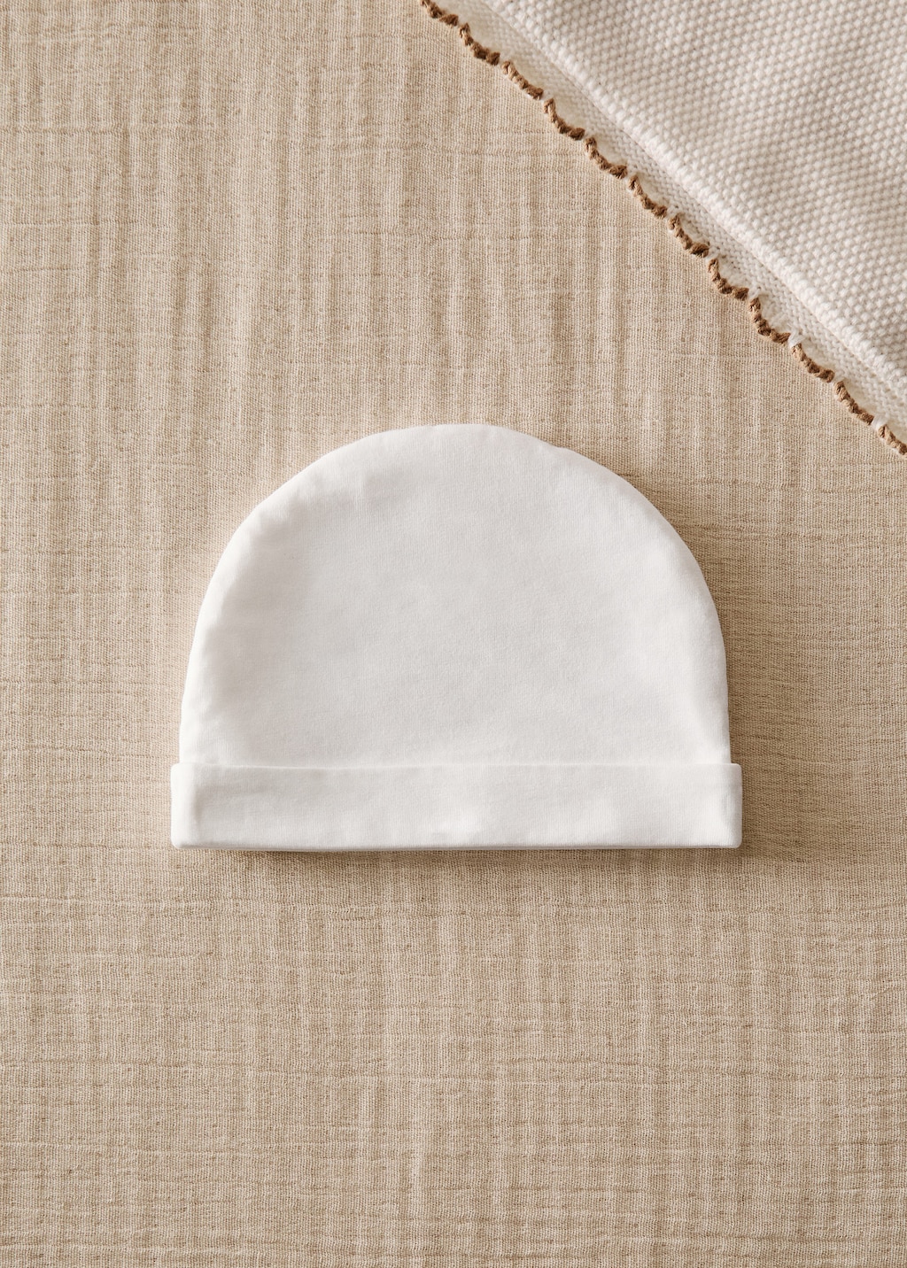 Mango Home Cotton Baby Hat White In Brown