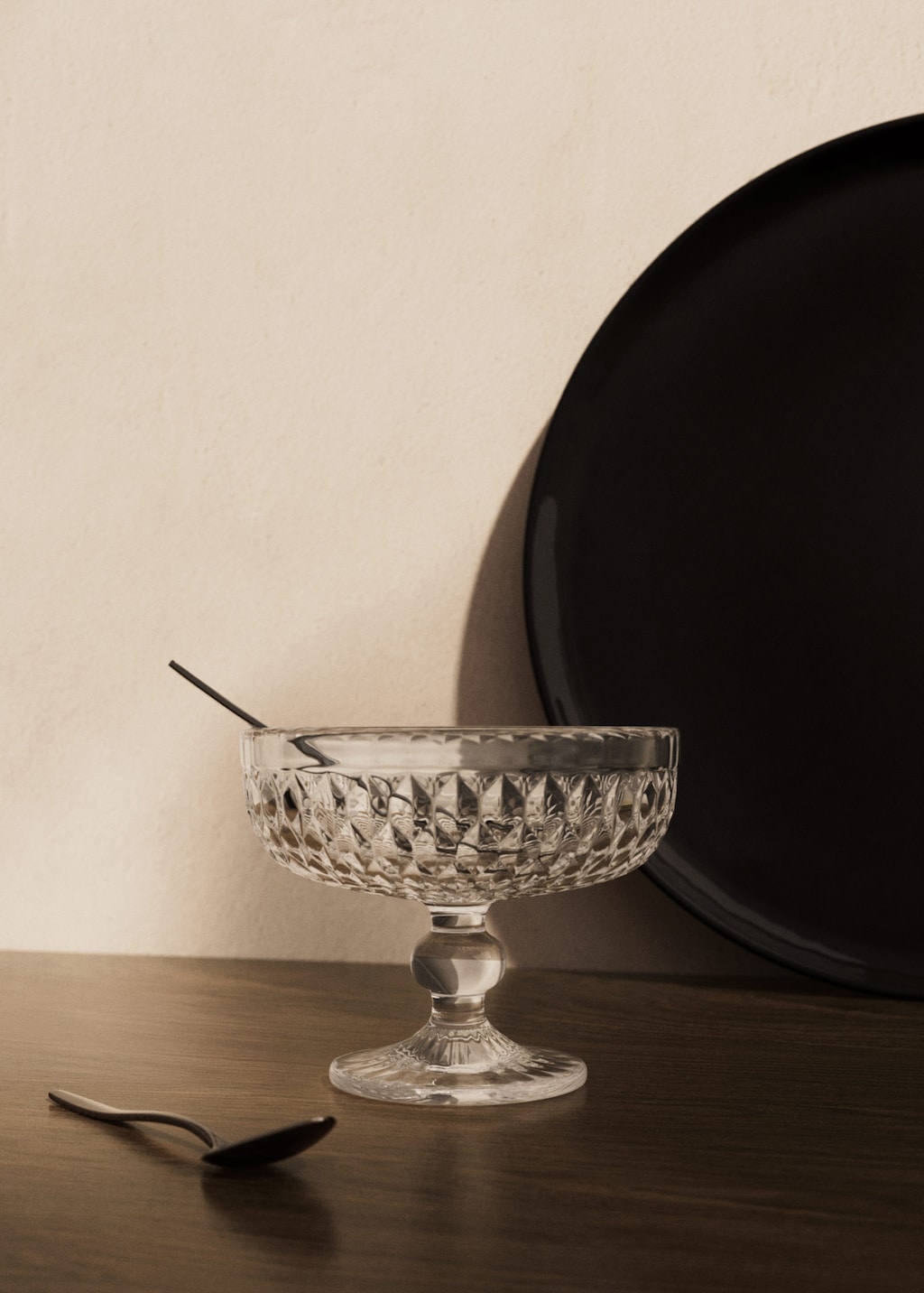 Mango Geometric Embossed-glass Ice Cream Glass Ice Grey In Black