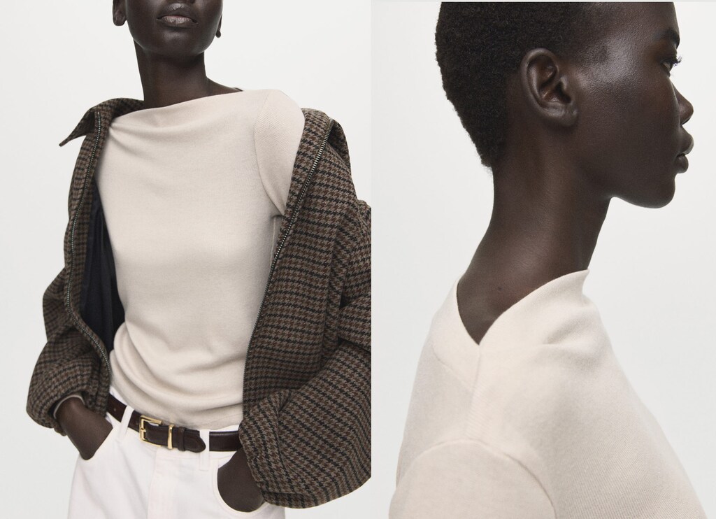 Long-sleeved boat-neck t-shirt - image 3